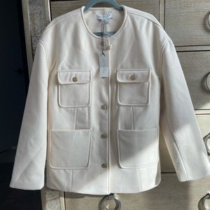 Rachel Zoe cream jacket/ coat size XL; new